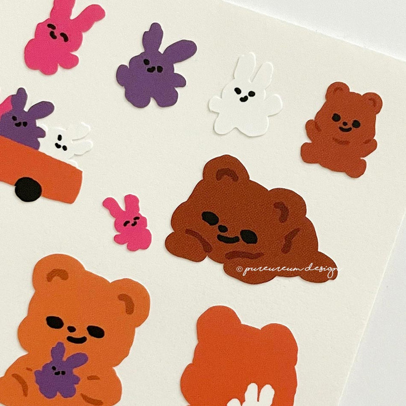 Detail of pureureum design Cupid Bear's Teddy Paper Sticker Detail of pureureum design Cupid Bear's Teddy Paper Sticker