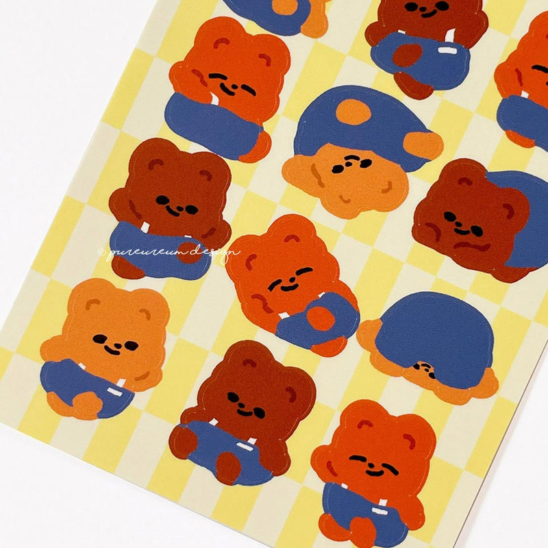 Detail of pureureum design Overalls Cupid Bear Paper Sticker