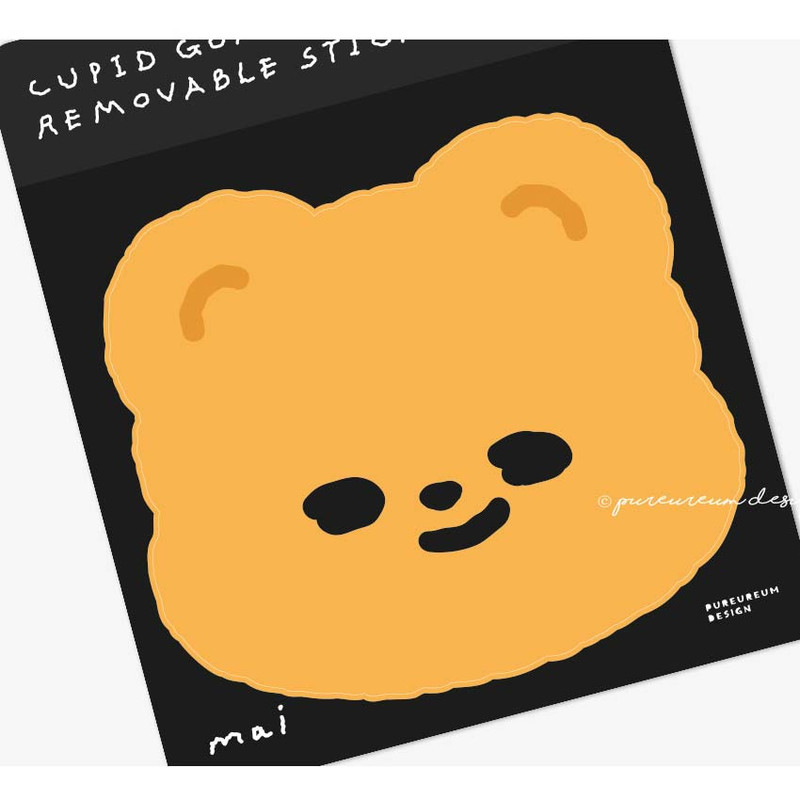 Mai - pureureum design Big Face Cupid Bear Removable Sticker