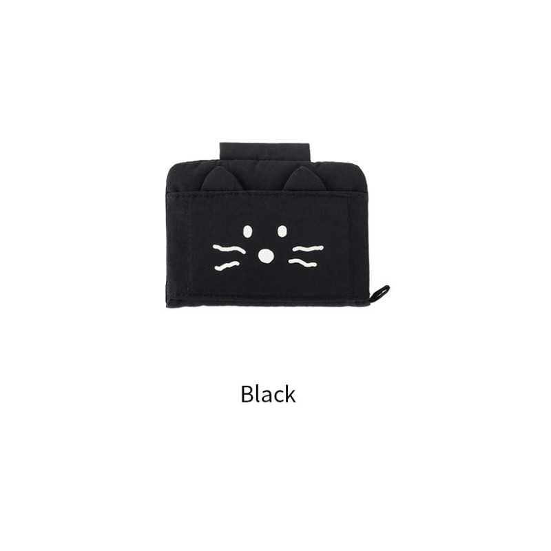 Black - Romane Brunch Brother Kitty Soft Card Case Wallet