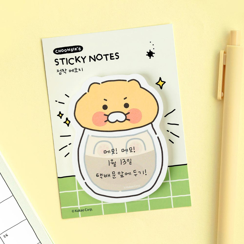 Glass Bottle - Kakao Friends Choonsik Shape Sticky Notepad