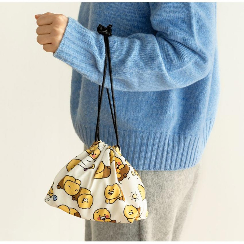 String - Kakao Friends Choonsik Pattern Cotton Drawstring Pouch String - Kakao Friends Choonsik Pattern Cotton Drawstring Pouch