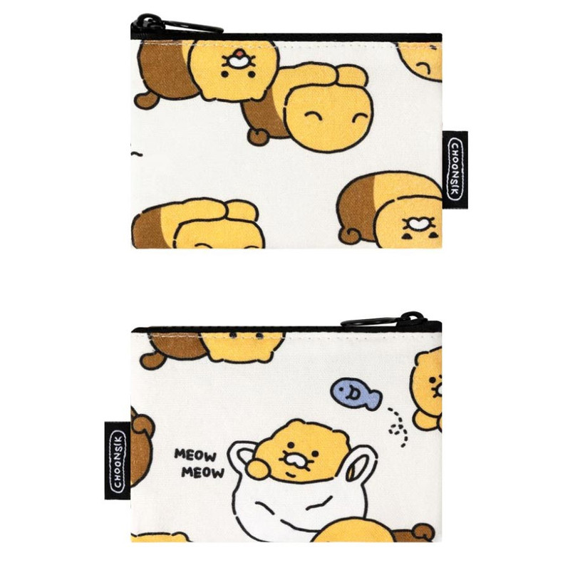 Detail of Kakao Friends Choonsik Pattern Medium Cotton Flat Pouch Detail of Kakao Friends Choonsik Pattern Medium Cotton Flat Pouch