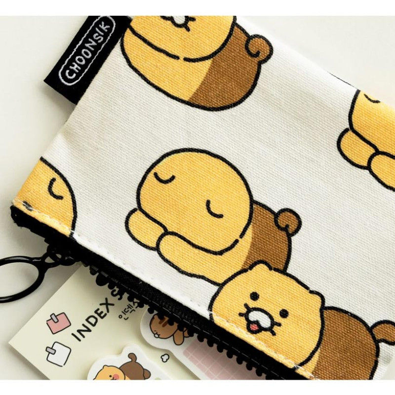 Cotton pouch - Kakao Friends Choonsik Pattern Small Cotton Flat Pouch Cotton pouch - Kakao Friends Choonsik Pattern Small Cotton Flat Pouch