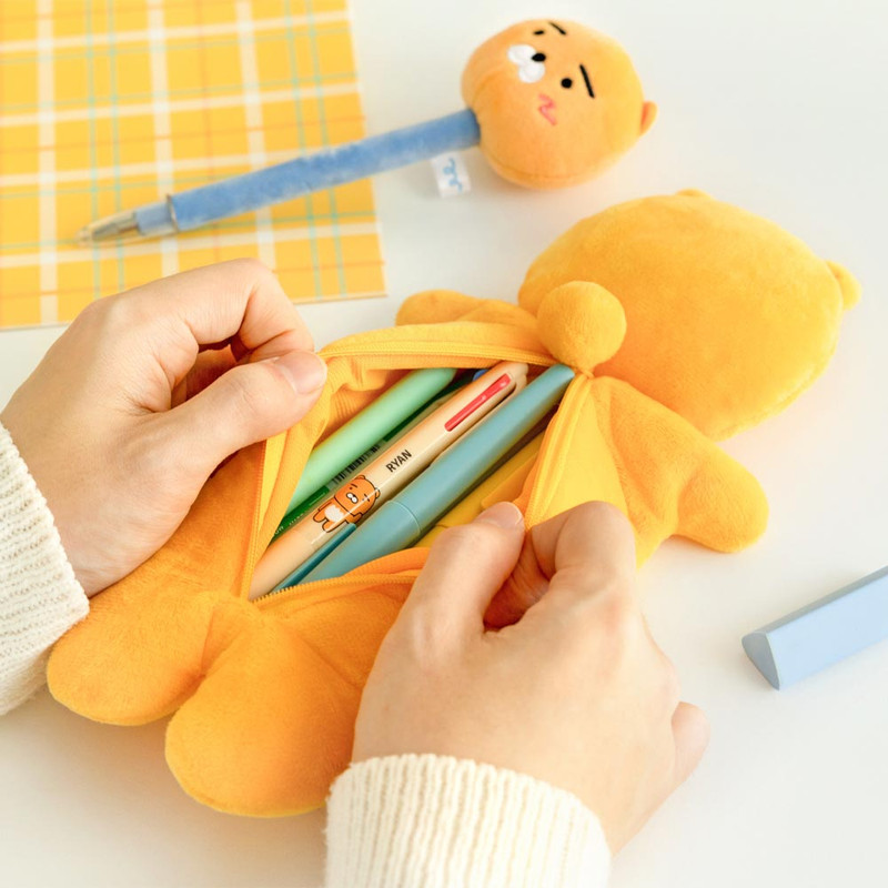 Zipper closure - Kakao Friends Plush Pencil Case