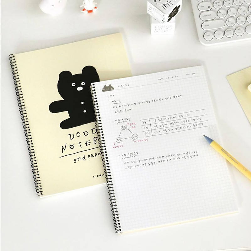 Iconic Doodle B5 Spiral Grid Notebook Iconic Doodle B5 Spiral Grid Notebook