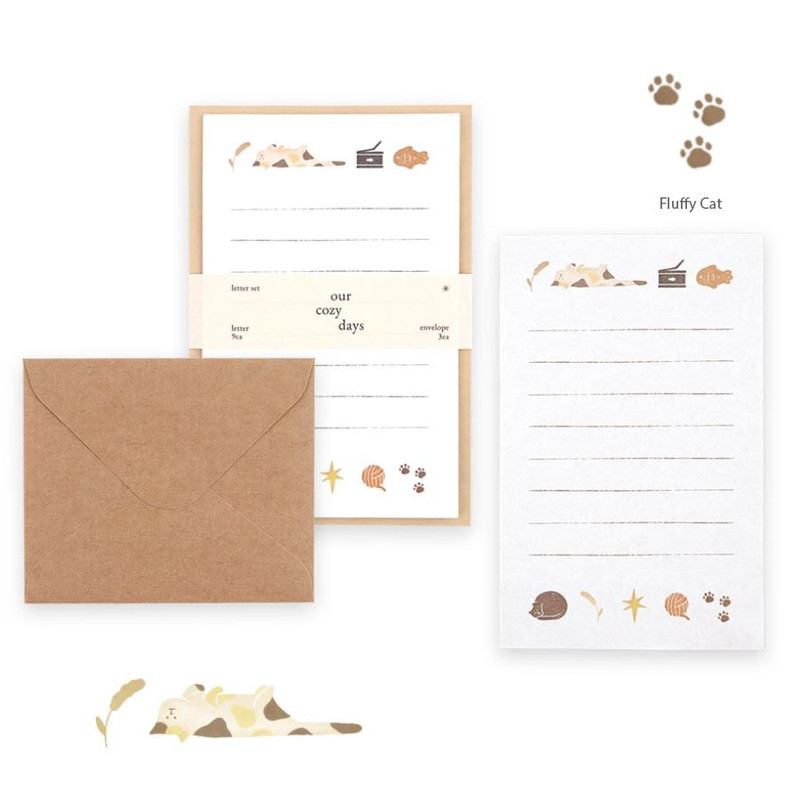 Fluffy Cats - Dash And Dot Our Cozy Days Letter And Envelope Set Fluffy Cats - Dash And Dot Our Cozy Days Letter And Envelope Set