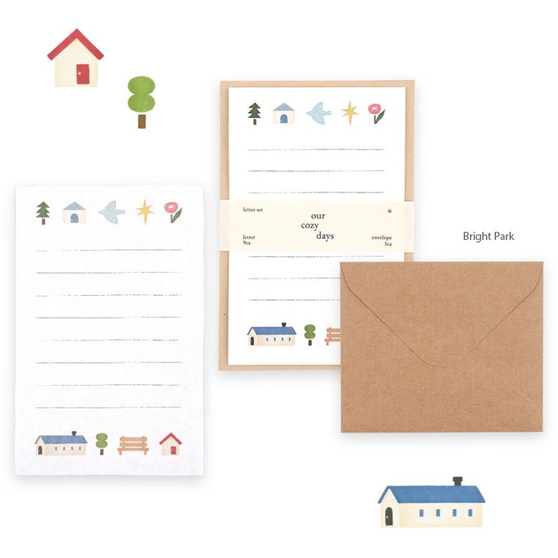 Bright Park - Dash And Dot Our Cozy Days Letter And Envelope Set Bright Park - Dash And Dot Our Cozy Days Letter And Envelope Set