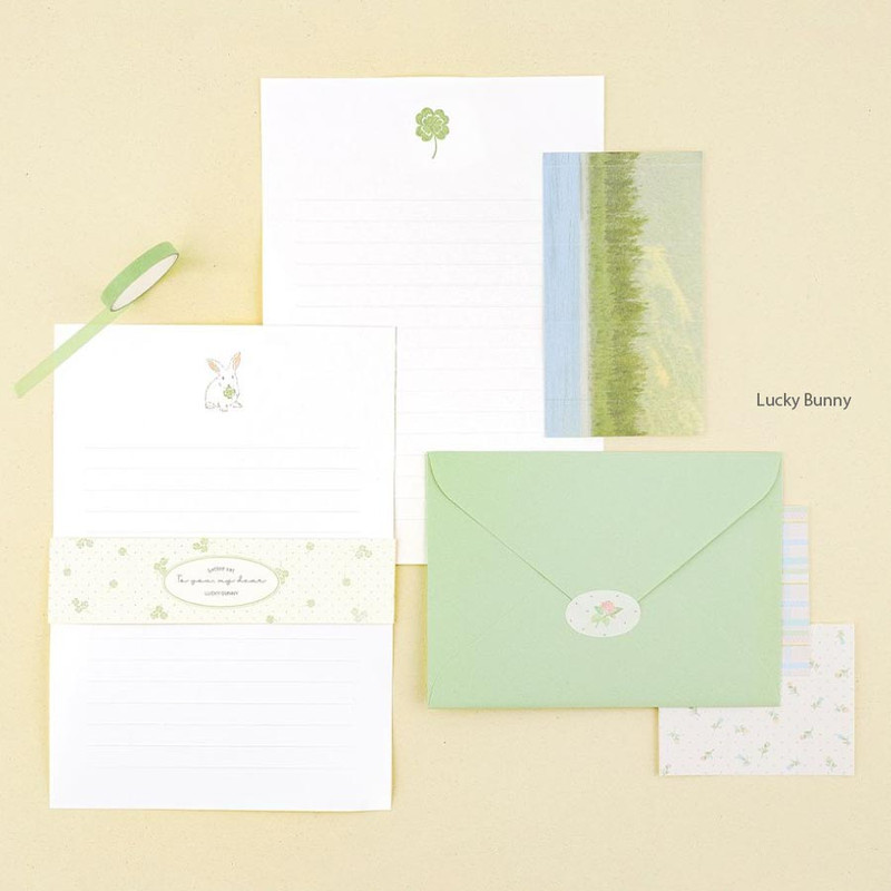 Lucky Bunny - Dash And Dot To You My Dear Letter And Envelope Set