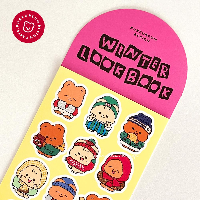 Detail of pureureum design Winter Lookbook Cupid Bear Paper Sticker Detail of pureureum design Winter Lookbook Cupid Bear Paper Sticker