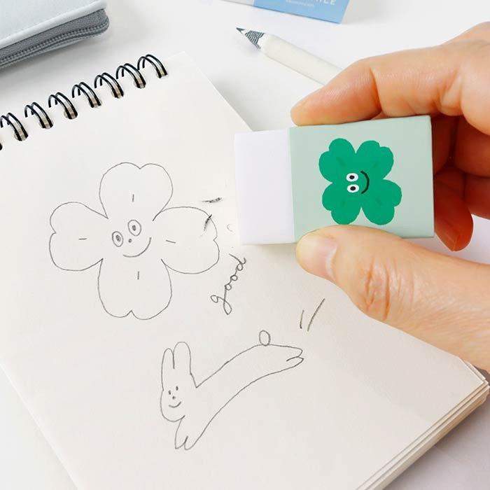 Usage example of Bookfriends Smile White Eraser