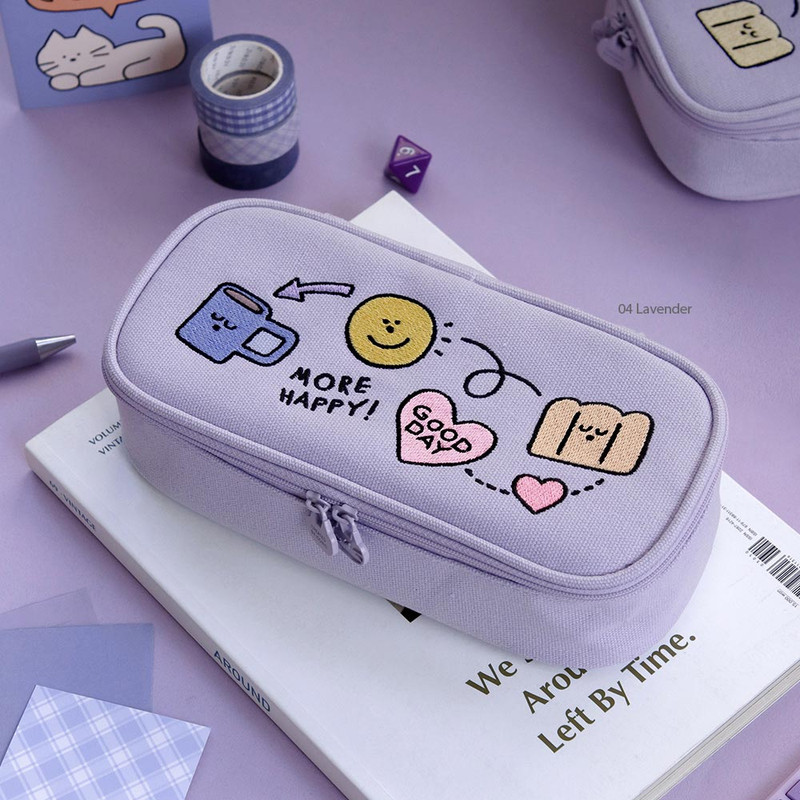 Lavender - Iconic Doodle Large Pencil Case Lavender - Iconic Doodle Large Pencil Case