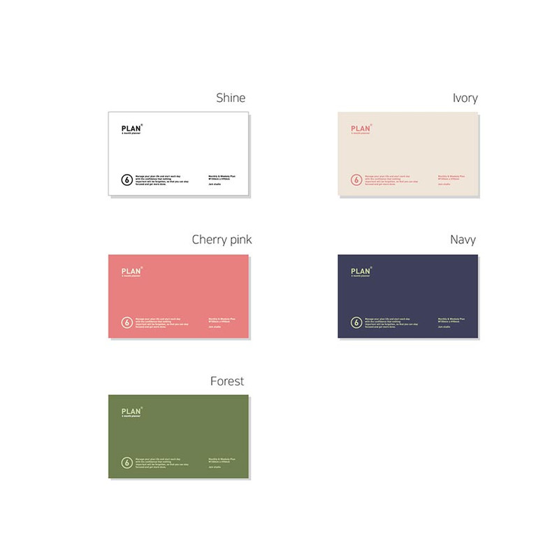 5 colors - Jam Studio Plan It 6 Months Undated Weekly Study Planner 5 colors - Jam Studio Plan It 6 Months Undated Weekly Study Planner