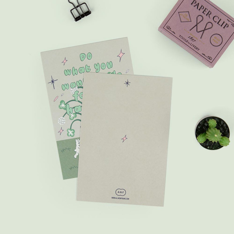 Happiness Clover - All New Frame Adorable Illustration Postcard Happiness Clover - All New Frame Adorable Illustration Postcard