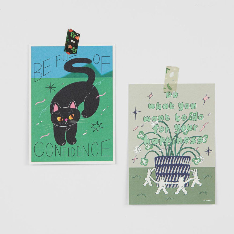 All New Frame Adorable Illustration Postcard All New Frame Adorable Illustration Postcard