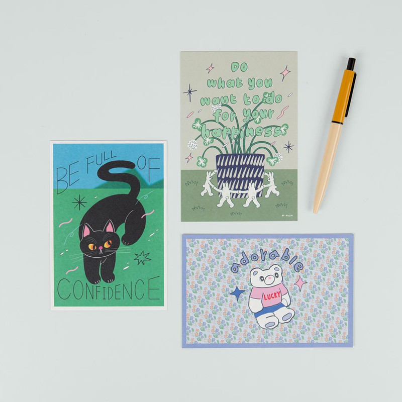 All New Frame Adorable Illustration Postcard All New Frame Adorable Illustration Postcard