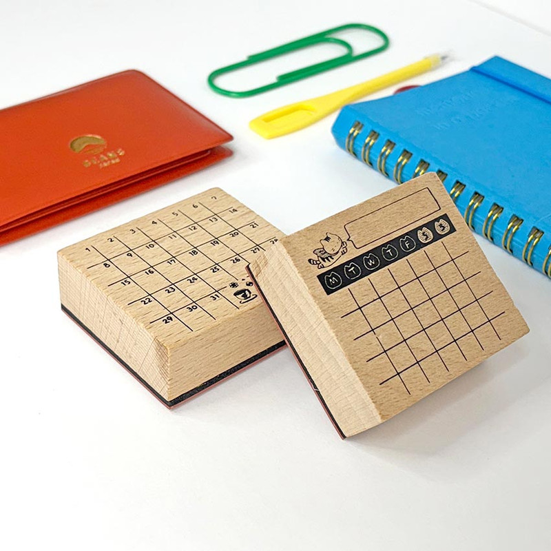 Nostingker Cat Monthly Wood Stamp