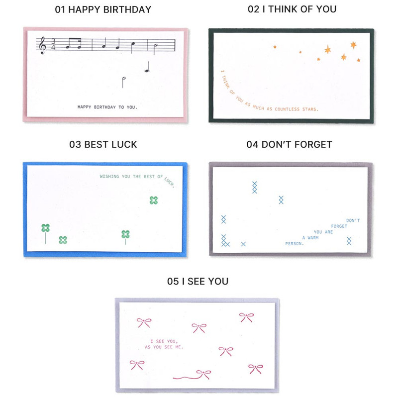 5 option - Dash And Dot Letterpress Mini Card with Envelope Set 5 option - Dash And Dot Letterpress Mini Card with Envelope Set