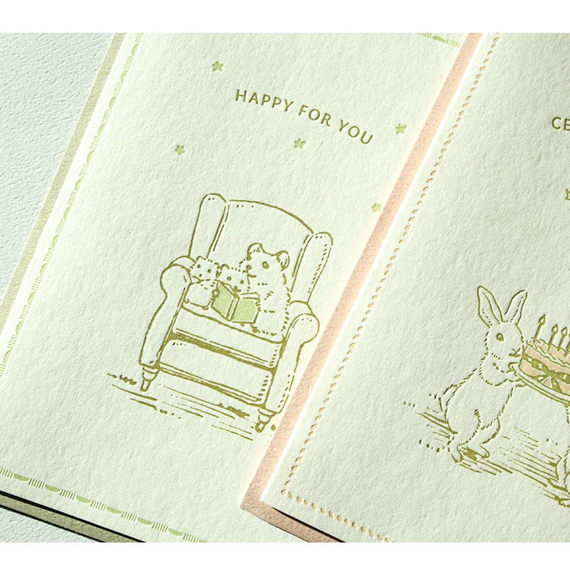letter press design - Dash And Dot Forest Memories Letterpress Card with Envelope Set