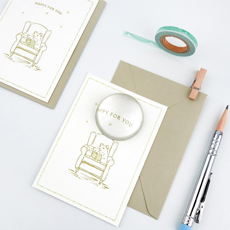Happy - Dash And Dot Forest Memories Letterpress Card with Envelope Set