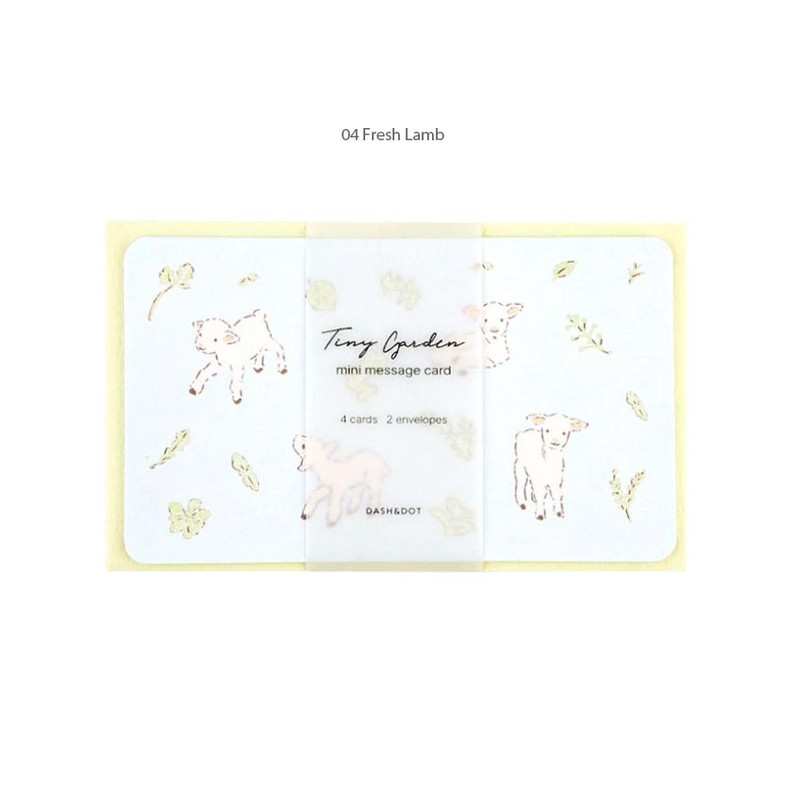 04 Fresh Lamb - Dash And Dot Tiny Garden Mini Card with Envelope Set