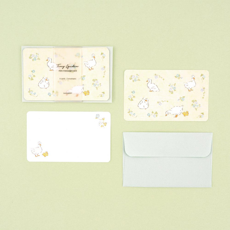 02 Blooming duck - Dash And Dot Tiny Garden Mini Card with Envelope Set