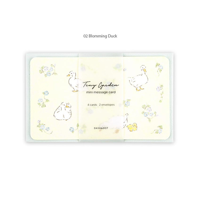 02 Blooming duck - Dash And Dot Tiny Garden Mini Card with Envelope Set
