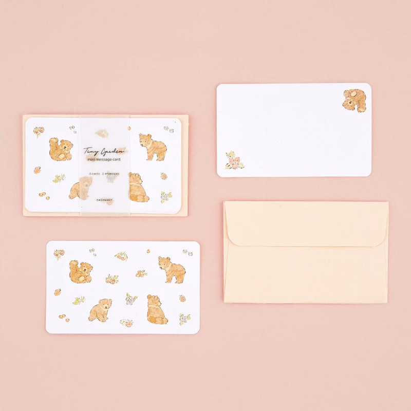 03 Berry Bear - Dash And Dot Tiny Garden Mini Card with Envelope Set