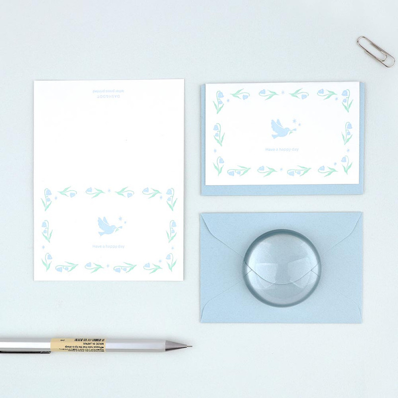 01 Happy Day - Dash And Dot Little Buddy Letterpress Mini Card with Envelope Set