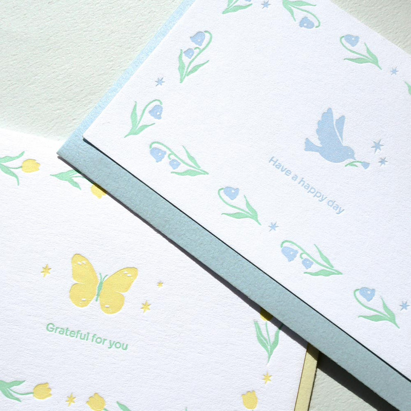 Letterpress design - Dash And Dot Little Buddy Letterpress Mini Card with Envelope Set