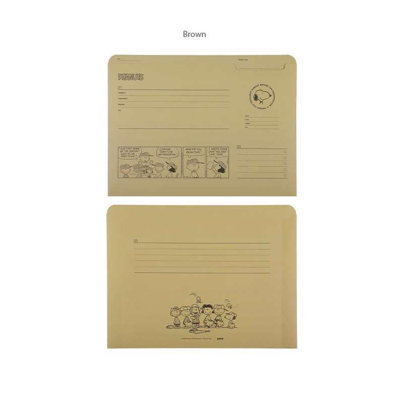 Brown - PEANUTS Snoopy A4 Paper File Folder Set Brown - PEANUTS Snoopy A4 Paper File Folder Set