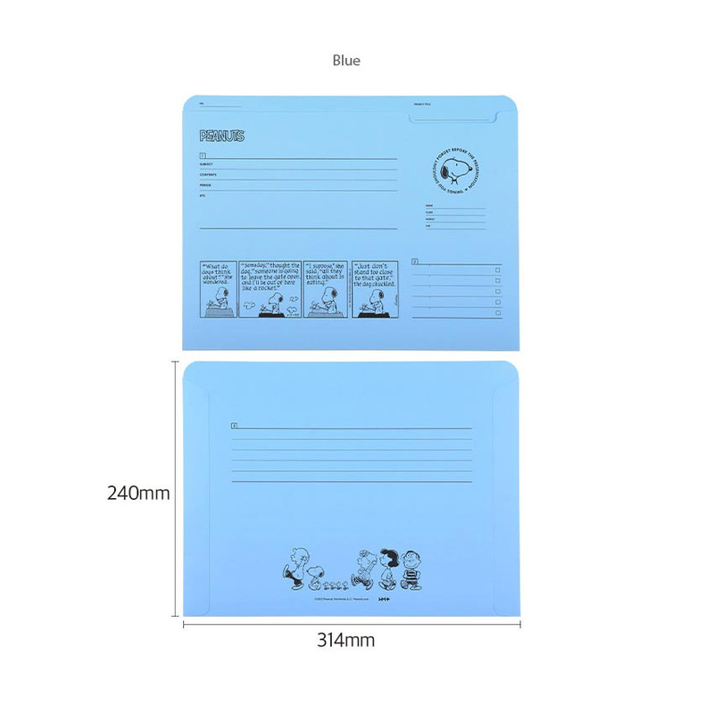 Blue - PEANUTS Snoopy A4 Paper File Folder Set Blue - PEANUTS Snoopy A4 Paper File Folder Set