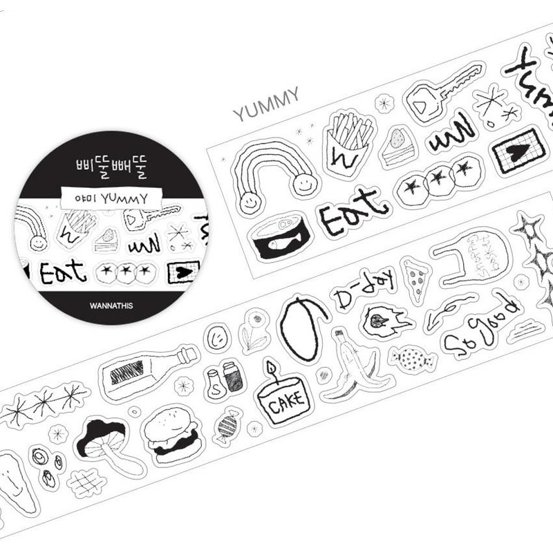Yummy - Wanna This Crooked Drawing Kiss Cut Sticker Roll