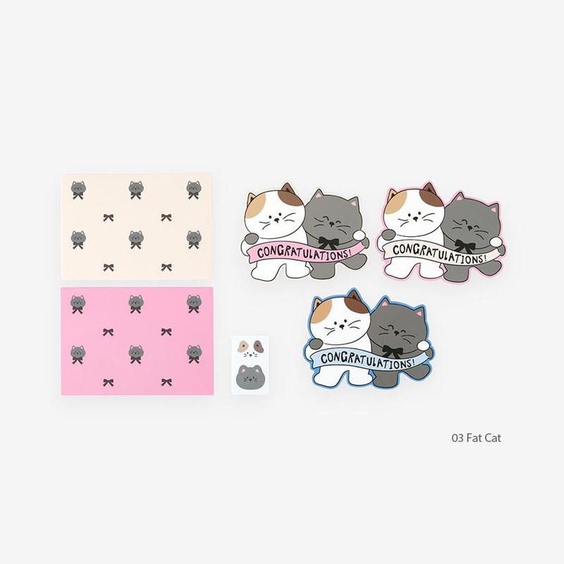 03 Fat Cat - Dailylike Shape Card Set 01-04 03 Fat Cat - Dailylike Shape Card Set 01-04