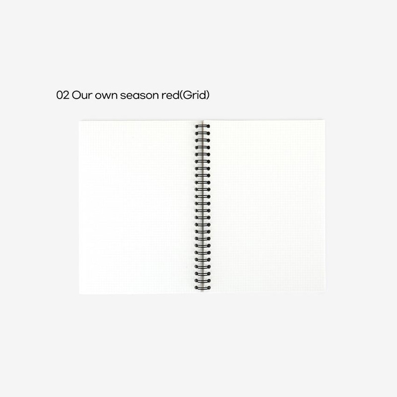 02 Red(Grid) - Dailylike Our Own Season A5 Blank And Grid Notebook 02 Red(Grid) - Dailylike Our Own Season A5 Blank And Grid Notebook