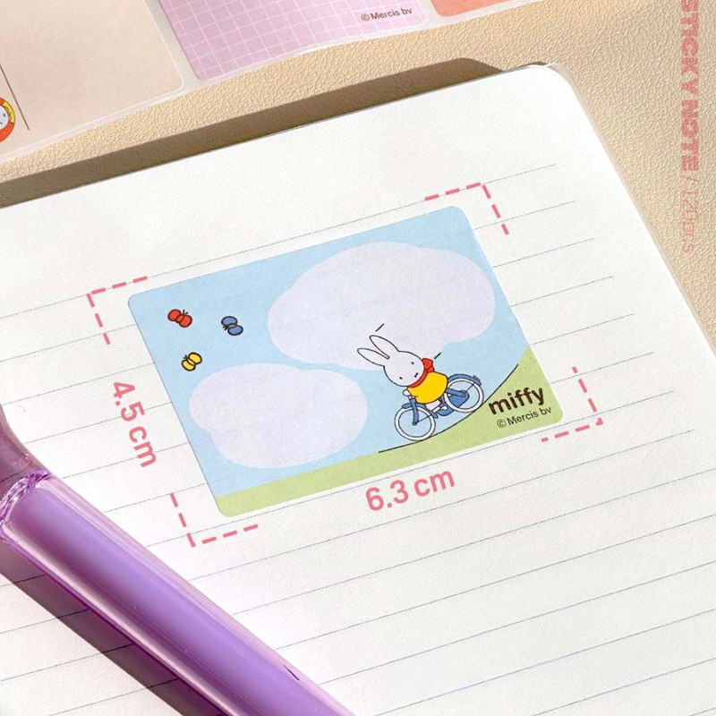 Each notes size - Miffy Roll-Up Sticky Notes Each notes size - Miffy Roll-Up Sticky Notes