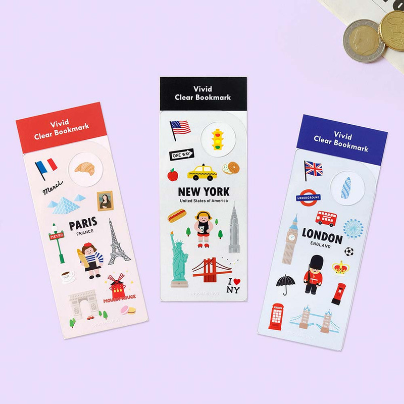 city landmarks illustration - Bookfriends Vivid Illustration Transparent Bookmark