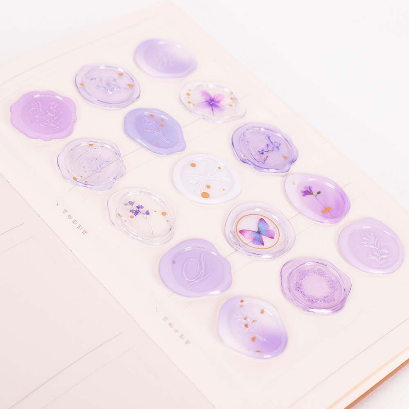 15 Stickers - Appree Milky Purple Sealing Wax Sticker 15 Stickers - Appree Milky Purple Sealing Wax Sticker