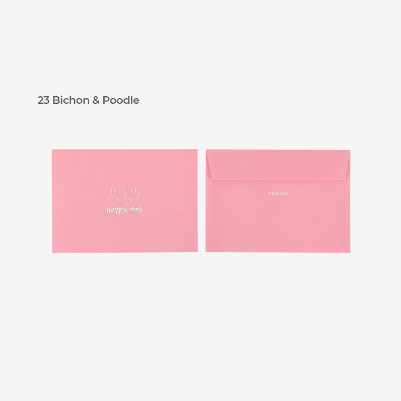 23 Bichon & Poodle - Dailylike Daily Letter And Envelope Set 21-24 23 Bichon & Poodle - Dailylike Daily Letter And Envelope Set 21-24