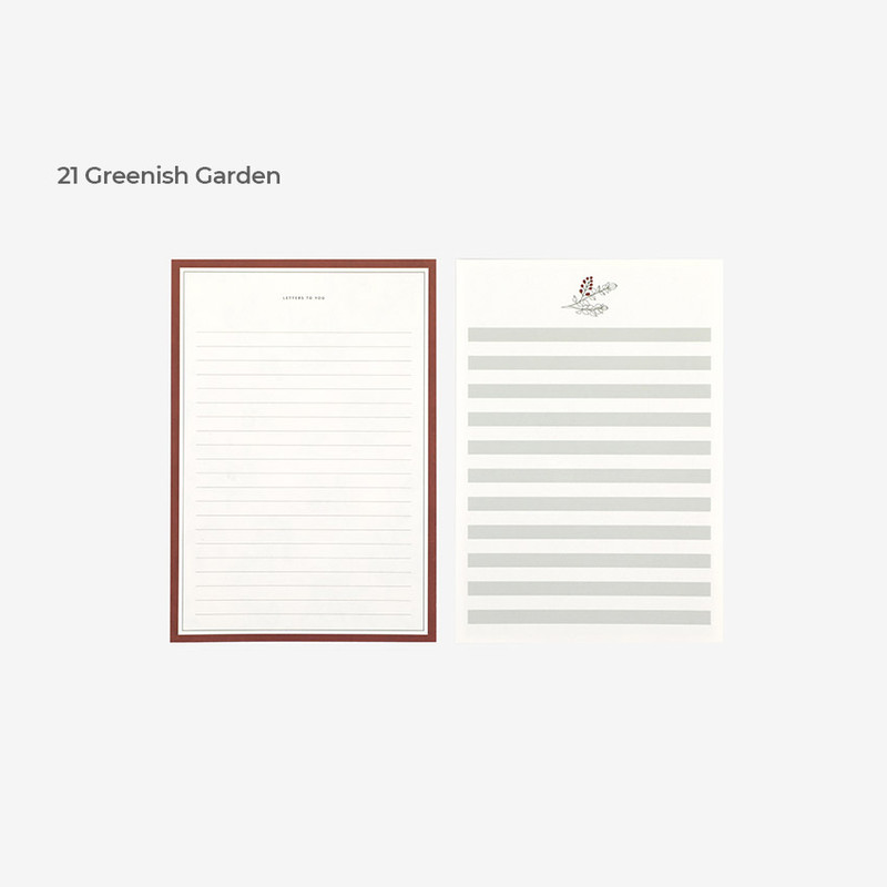 21 Greenish Garden - Dailylike Daily Letter And Envelope Set 21-24 21 Greenish Garden - Dailylike Daily Letter And Envelope Set 21-24