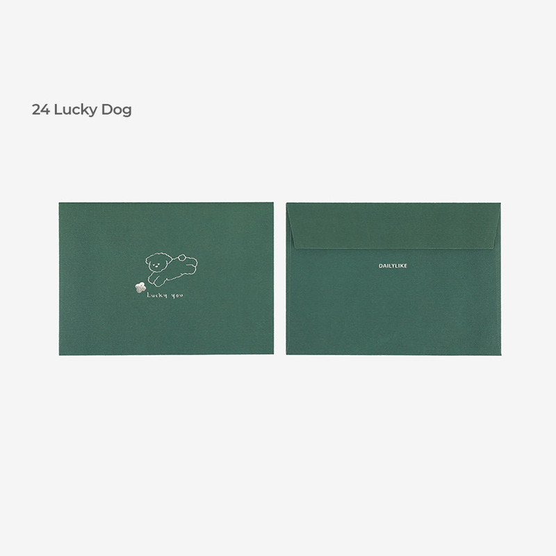 24 Lucky Dog - Dailylike Daily Letter And Envelope Set 21-24 24 Lucky Dog - Dailylike Daily Letter And Envelope Set 21-24