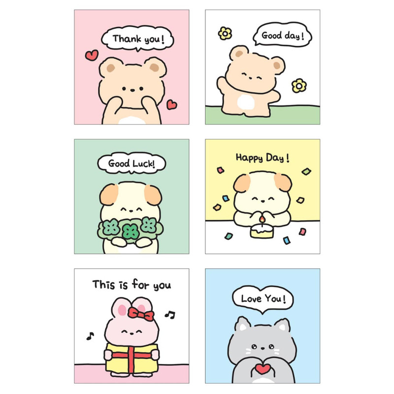 6 design - Wanna This Fluffy Friends Lovelet Mini Card Set