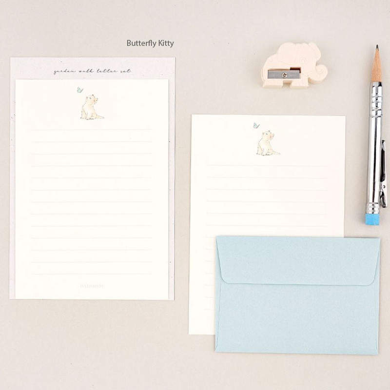 Butterfly Kitty - Dash and Dot Garden Walk Letter with Envelope Set