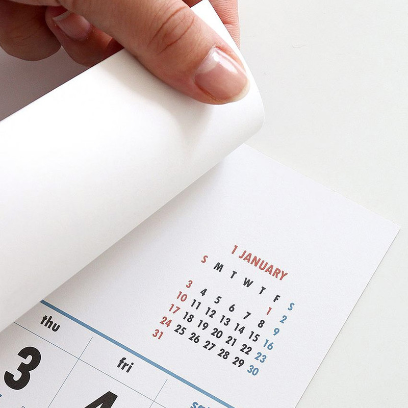 Tear-Off Design - Indigo 2026 Lunar Korean Retro A4 Wall Calendar