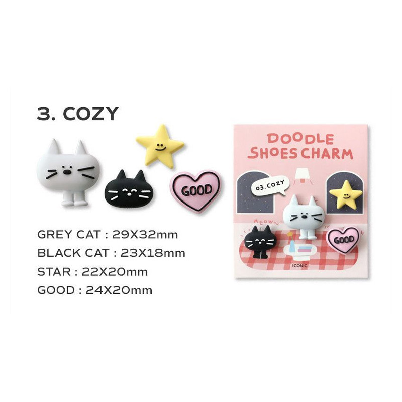 Cozy - Iconic Doodle PVC Shoe Charm Set