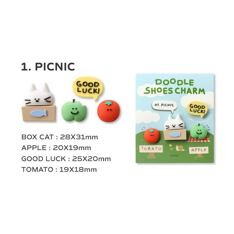 Picnic - Iconic Doodle PVC Shoe Charm Set