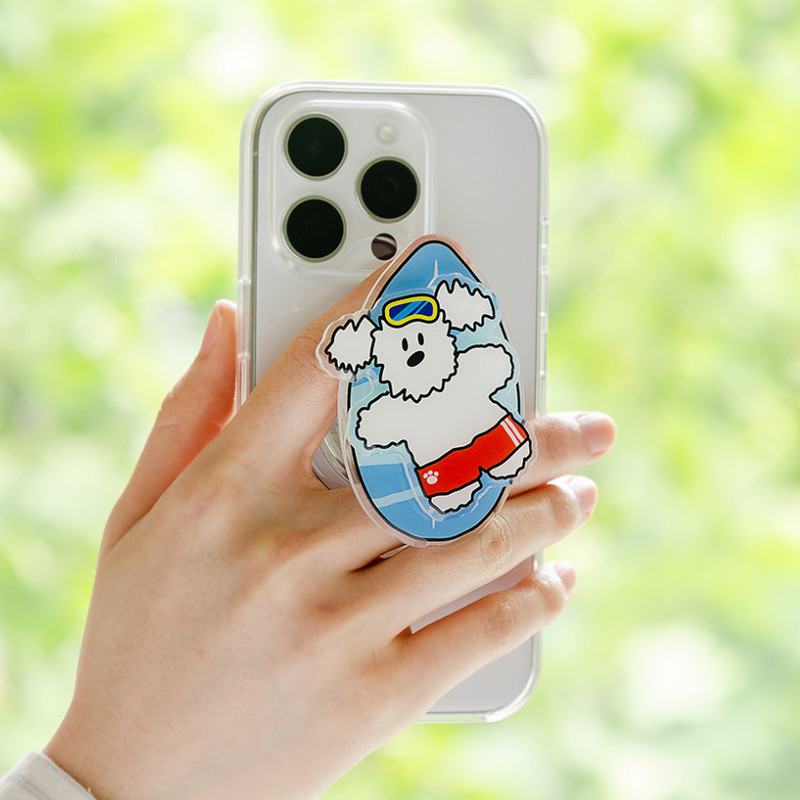 Surfing Peper - Romane Brunch Brother Summer Magsafe Phone Grip with Mirror & Spinner