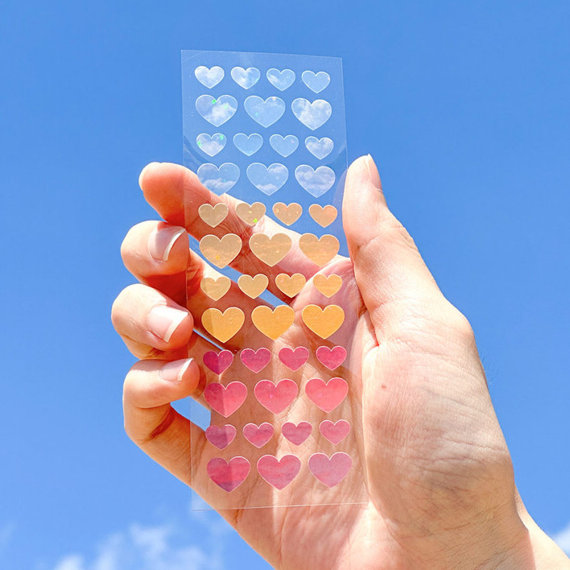 1 sheet - Mingkit Heart Sky Glitter Removable Sticker