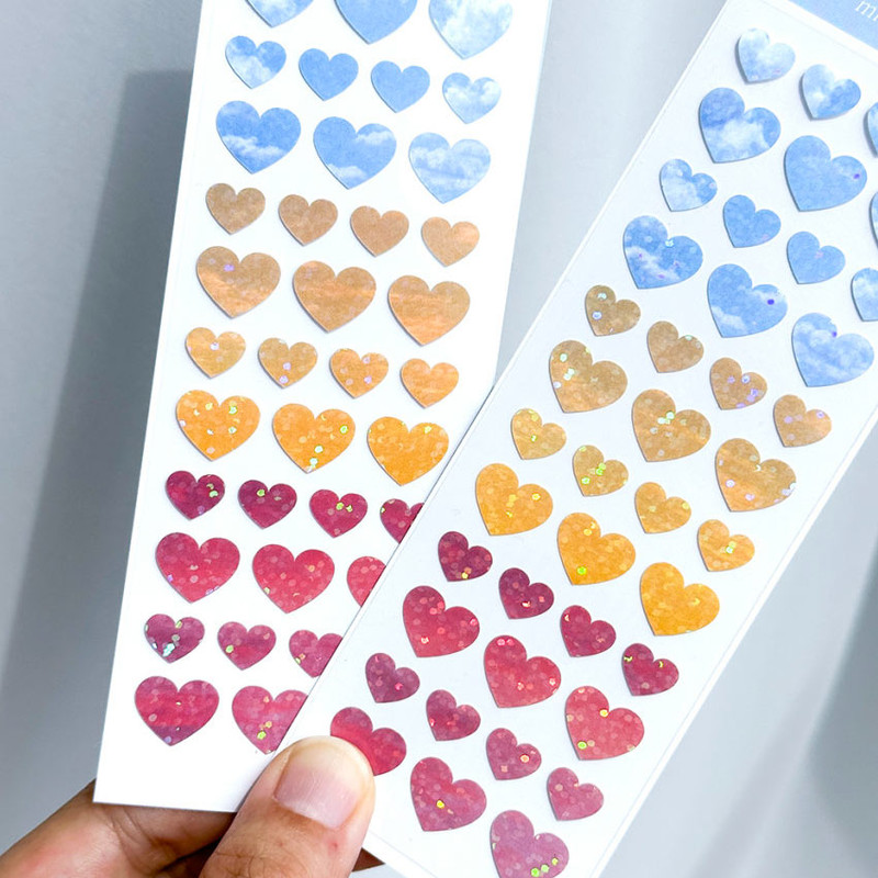 Glitter Sticker - Mingkit Heart Sky Glitter Removable Sticker