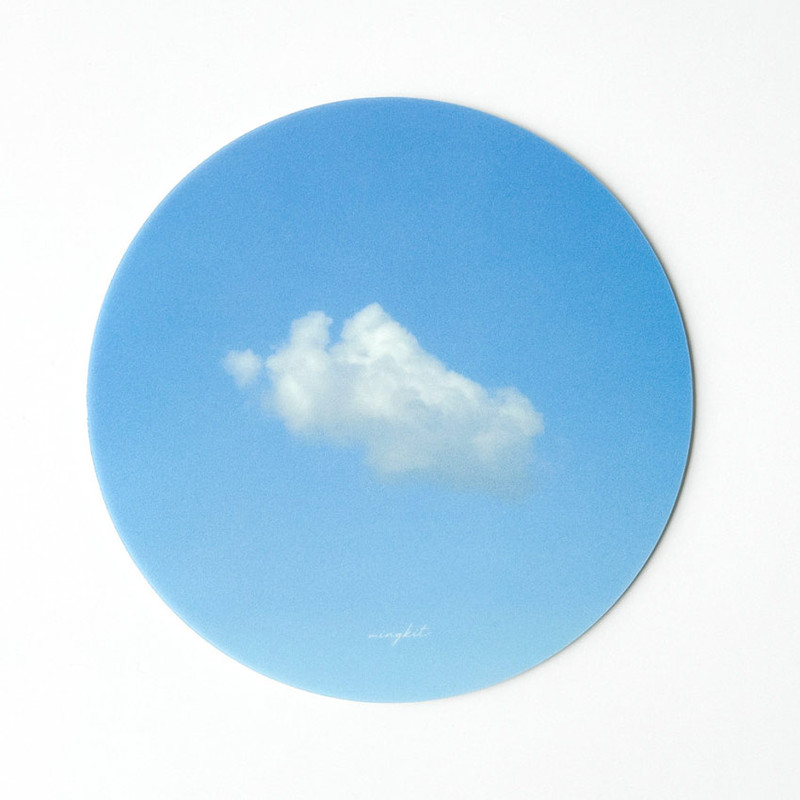 Mingkit Cloud Circle PVC Mouse Pad